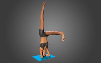 Eka Pada Sirsasana (variation 1) one leg horizontal