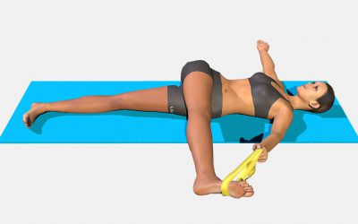 Parivritta Supta Padangusthasana (variation 1)
