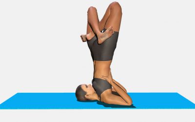 Parsva Urdhva Padmasana in Sarvangasana (vertical)