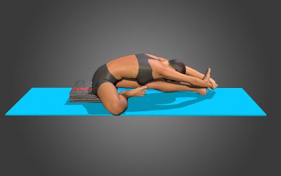 Janu Sirsasana (variation 2) on blankets