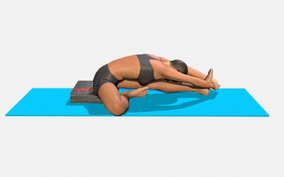 Janu Sirsasana (variation 2) on blankets