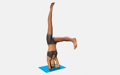 Eka Pada Sirsasana (variation 1) one leg horizontal