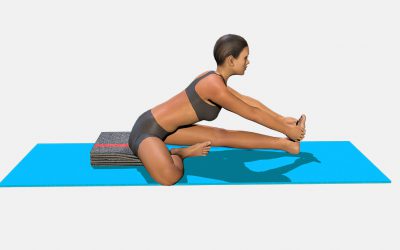 Janu Sirsasana (variation 3) on blankets and back straight