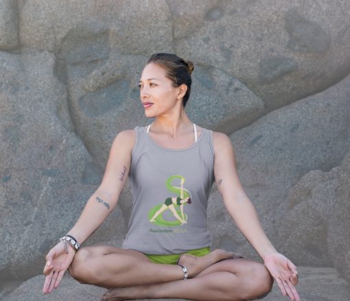 Grey Yoga Inspiration Shirt Revolved Triangle Pose