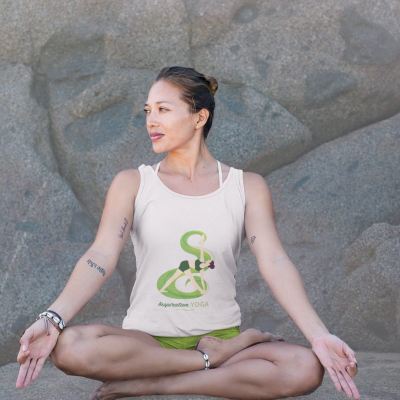 White Yoga Inspiration Shirt Revolved Triangle Pose